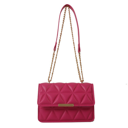 Quilted Leather Mini Chain Shoulder Bags for Women in Bright Colors