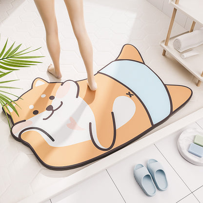 Charming Animal Collection Bathroom Mats | Cute Non-Slip Door Mat