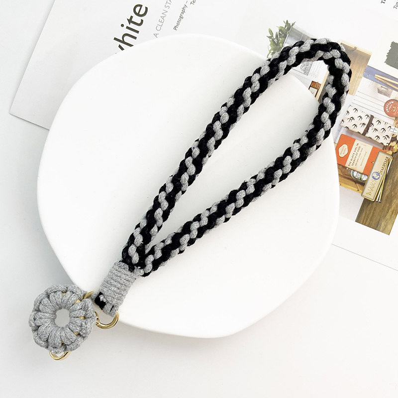 Handmade Lanyard Crochet Keychains for Women with Colorful Flower Charms