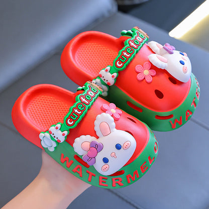 Cute Bear & Bunny Non-Slip Rubber Slippers for Kids Girls