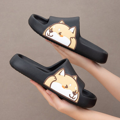 Cute Shiba Inu Slipper Slides – Non-Slip Unisex House Slippers