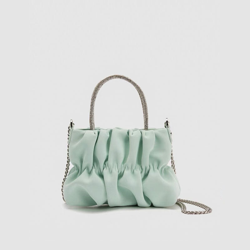 Stylish Pleated Shoulder Bags for Women in Soft Pastel Colors