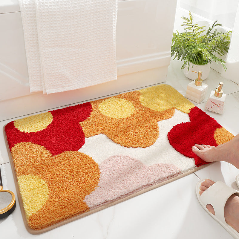 Modern & Stylish Flower Doormat | Water Absorbent Floral Bathroom Mat Collection