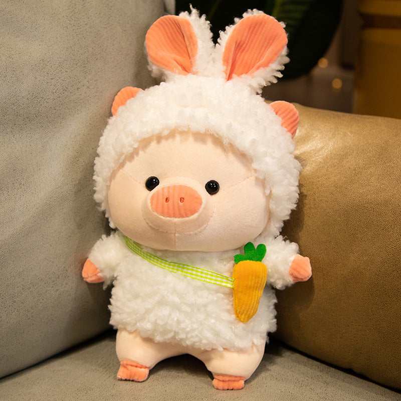 Adorable Cute Stuffed Pigs Plushie in Fluffy Outfits