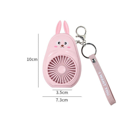 Cute Fruit & Animal Keychain with USB Charging Fan