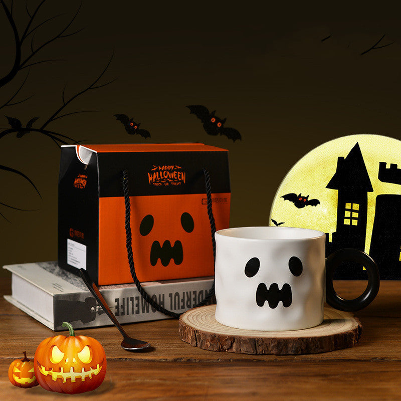 Spooky Ceramic Halloween Pumpkin & Ghost Mugs – Festive Set