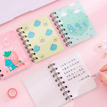 Cute Mini Spiral Notebooks with Fun Dino & Fruit-Themed Covers