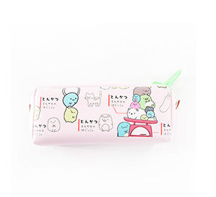 Colorful Zipper Pencil Pouch with Cute Cat, Dog, & Rabbit Designs