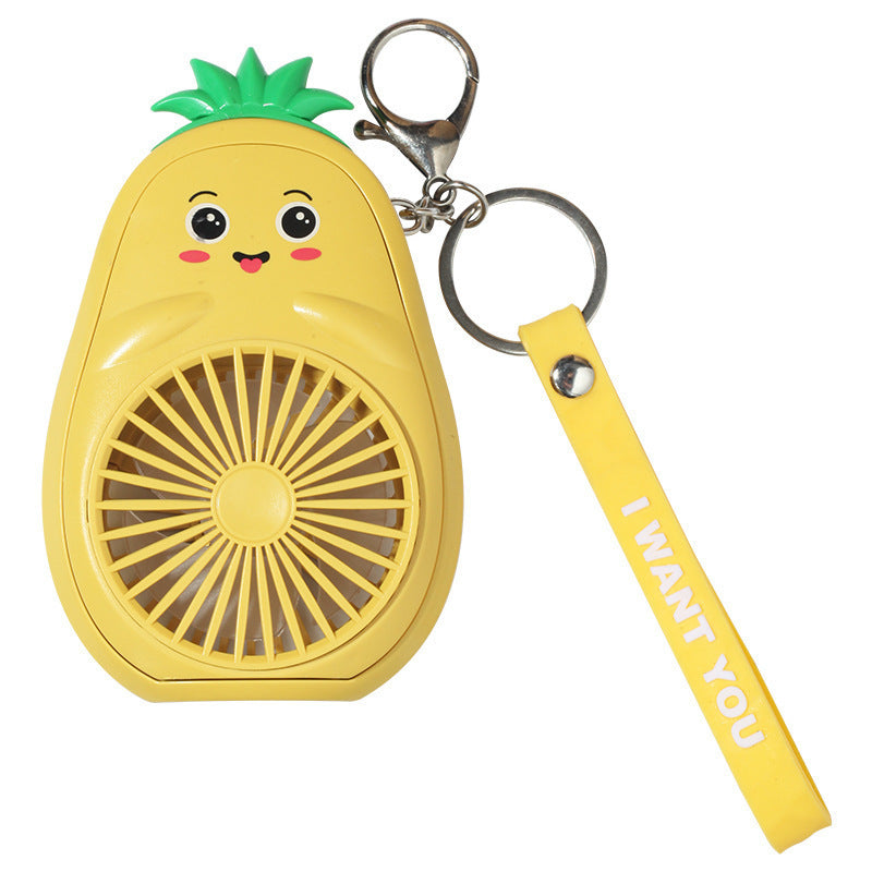 Cute Fruit & Animal Keychain with USB Charging Fan