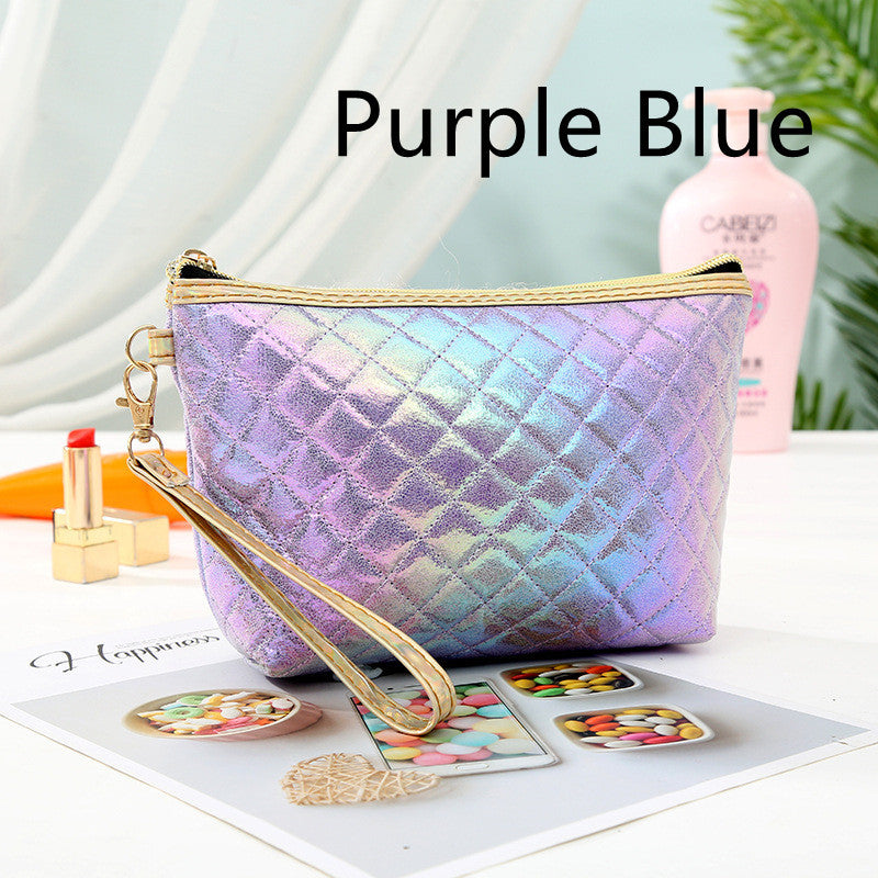 Holographic Glitter Zipper Cosmetic Bag for Women - 5 Colors