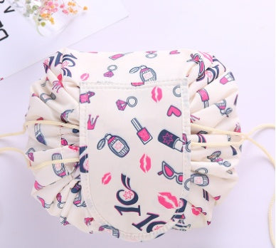 Korean Style Portable Folding Drawstring Cosmetic Bag – Cute Prints