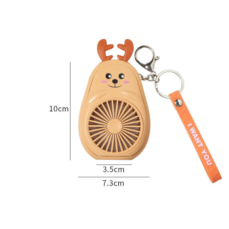 Cute Fruit & Animal Keychain with USB Charging Fan