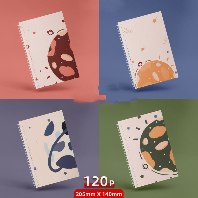 Minimalist A5 Spiral Notebook with Playful Cartoon Covers