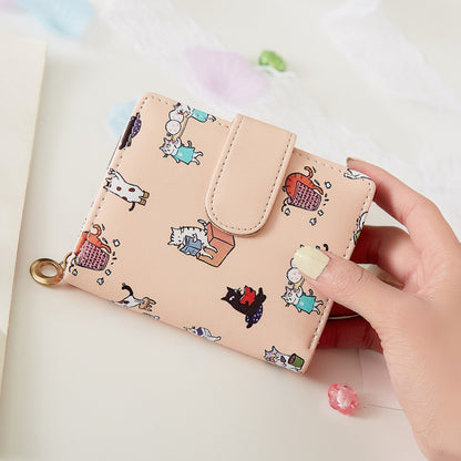 Folding Animal Coin Purse & Card Holder with Cute Cartoon Print