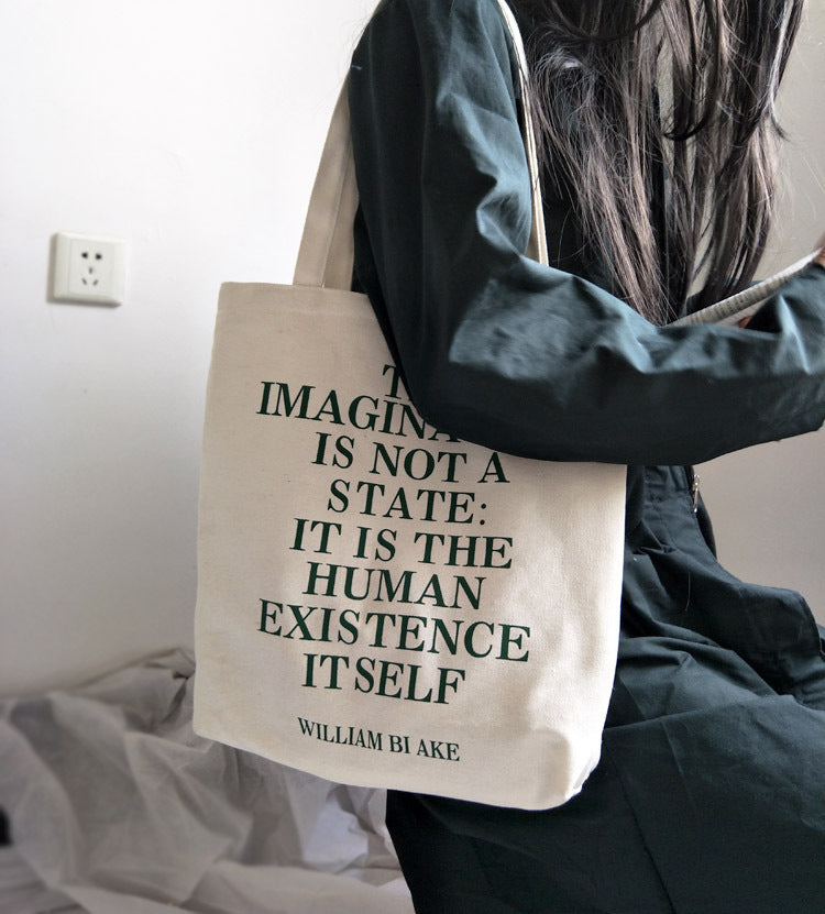 Literary Shakespeare Tote Bag | White Shoulder Tote Bag