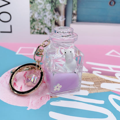 Creative Floating Quicksand Animal Keychain