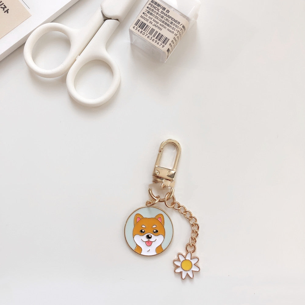 Vibrant Dog Keychains with Colorful Charms & Cute Cartoon Faces