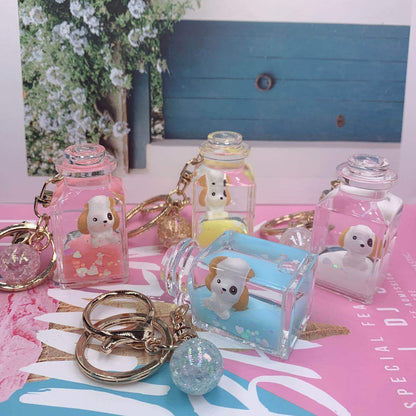 Creative Floating Quicksand Animal Keychain