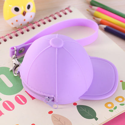 Cute Silicone Baseball Cap Coin Purse in Bright Fun Colors