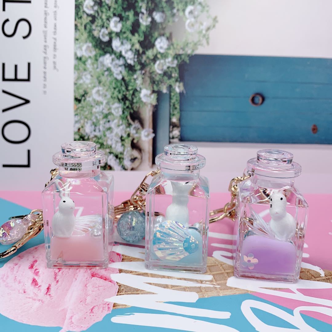 Creative Floating Quicksand Animal Keychain