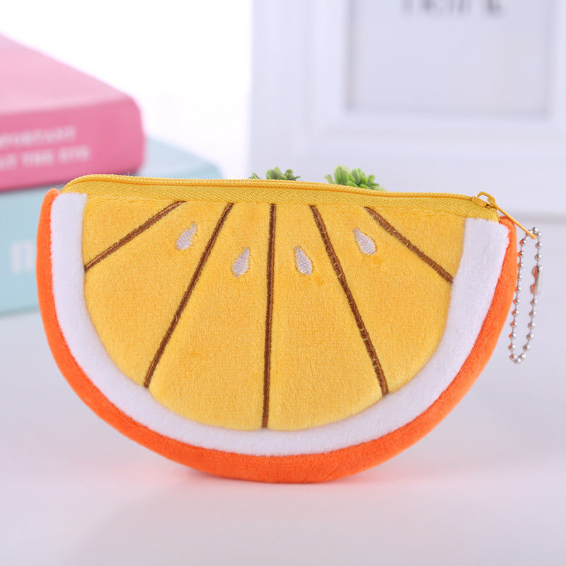 Colorful Plush Fruit-Shaped Watermelon Coin Purse