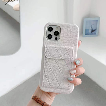 Diagonal Patterned Leather Wallet Phone Case