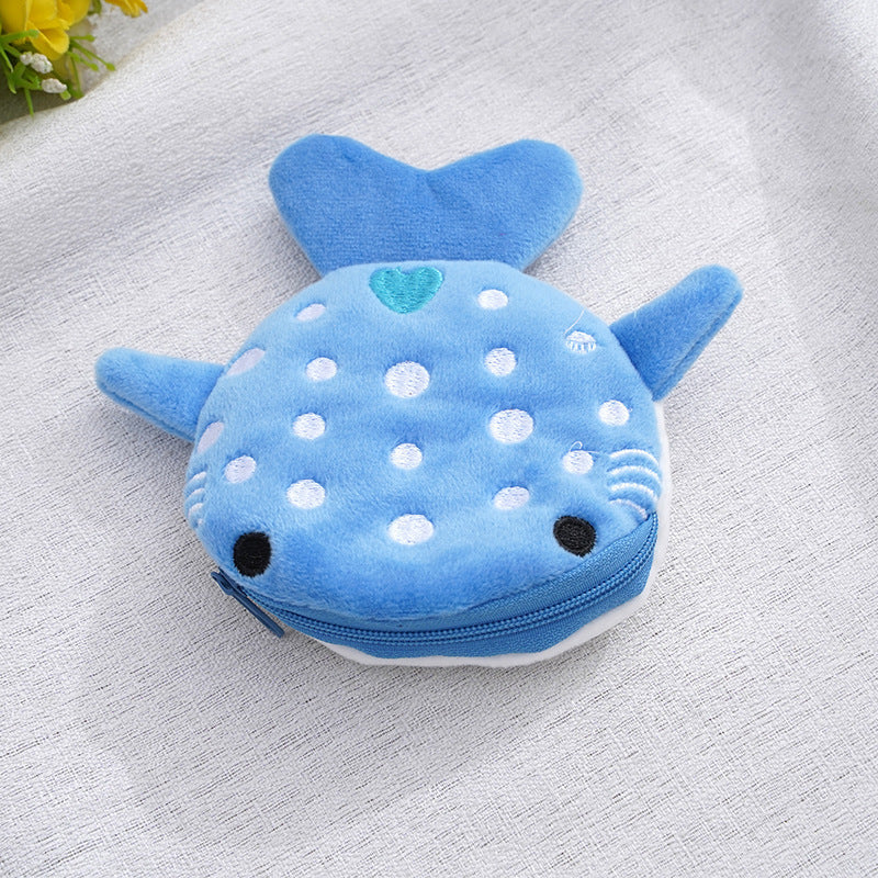 Cute Shark-Shaped Plush Coin Purse in Blue and Gray Variants