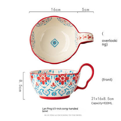 Hand-Painted Floral Ceramic Tea Cups – Colorful and Artistic Design