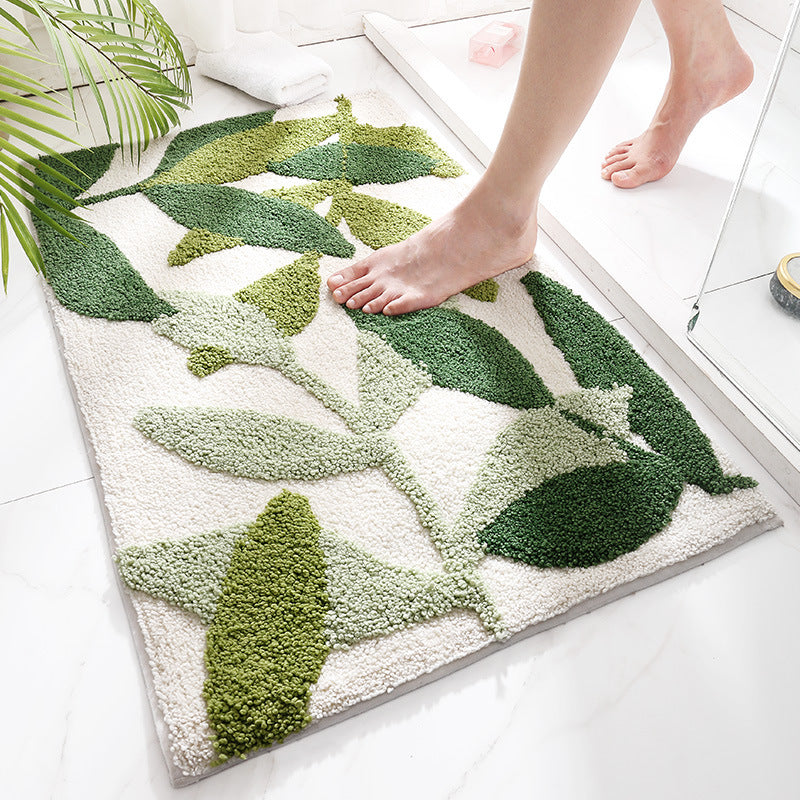 Modern & Stylish Flower Doormat | Water Absorbent Floral Bathroom Mat Collection