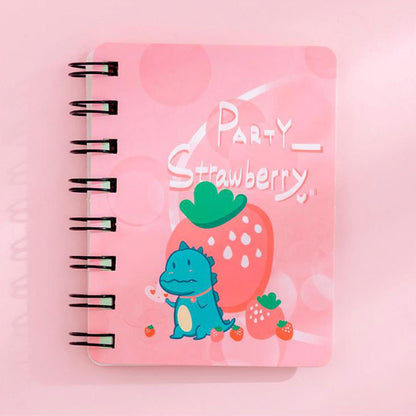 Cute Mini Spiral Notebooks with Fun Dino & Fruit-Themed Covers