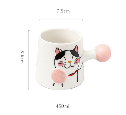 Cute Ceramic Boxing Cat Mugs in Colorful and Creative Design