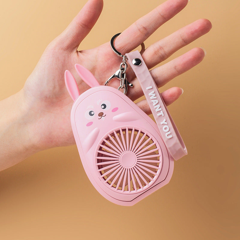 Cute Fruit & Animal Keychain with USB Charging Fan