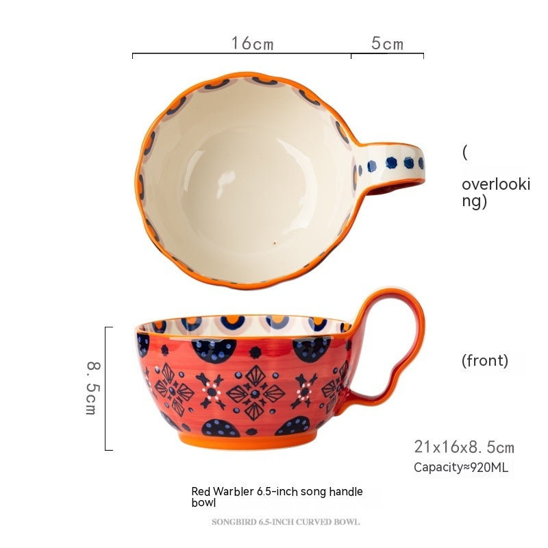 Hand-Painted Floral Ceramic Tea Cups – Colorful and Artistic Design