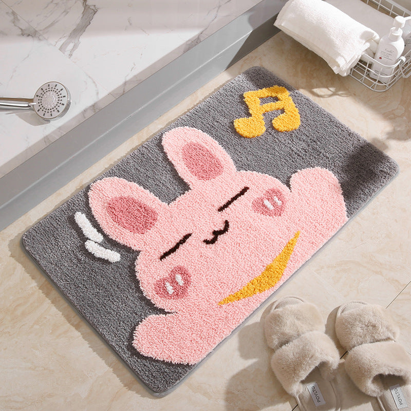 Cute Dog, Rabbit, Bear, Cat Doormat - Absorbent, Non-Slip, Washable