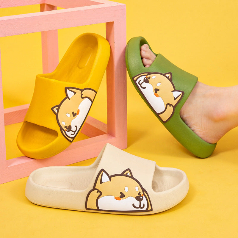 Cute Shiba Inu Slipper Slides – Non-Slip Unisex House Slippers