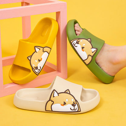 Cute Shiba Inu Slipper Slides – Non-Slip Unisex House Slippers