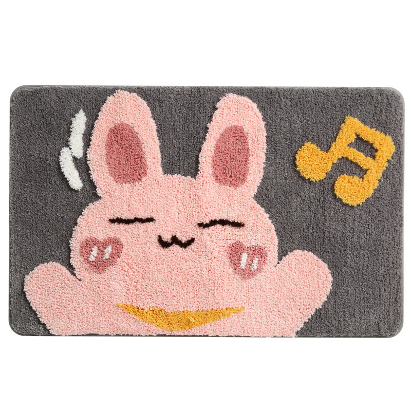 Cute Dog, Rabbit, Bear, Cat Doormat - Absorbent, Non-Slip, Washable