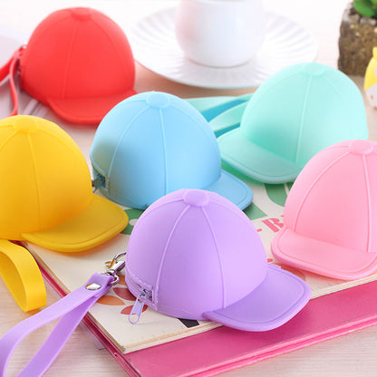 Cute Silicone Baseball Cap Coin Purse in Bright Fun Colors