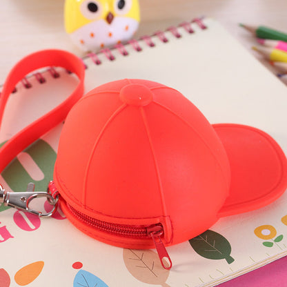 Cute Silicone Baseball Cap Coin Purse in Bright Fun Colors