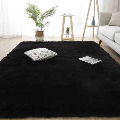 Large Fluffy Rectangular Nordic Plush Carpet Available in 13 Colors