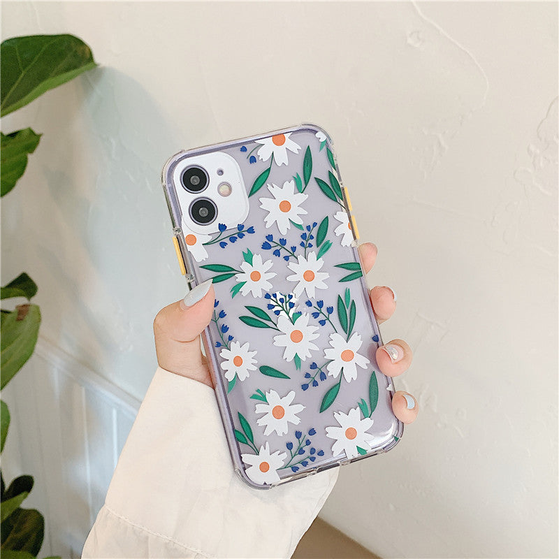 Cute Floral & Butterfly Phone Case – Clear Design with Colorful Patterns