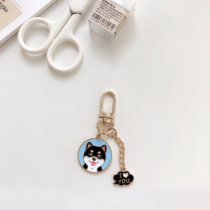 Vibrant Dog Keychains with Colorful Charms & Cute Cartoon Faces