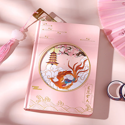 Elegant Hardcover Japanese Diary Set with Tassel and Art Motifs