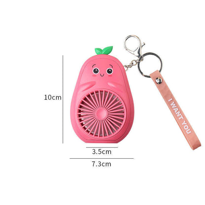 Cute Fruit & Animal Keychain with USB Charging Fan