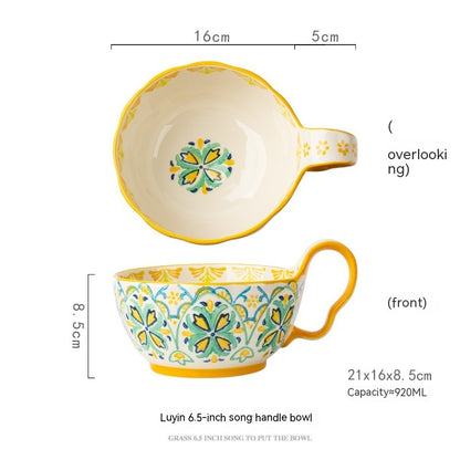 Hand-Painted Floral Ceramic Tea Cups – Colorful and Artistic Design