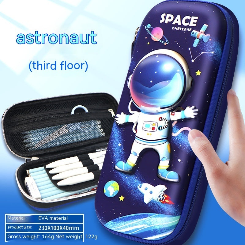 3D Zipper Pencil Case with Bright Cartoon Designs & Large Capacity