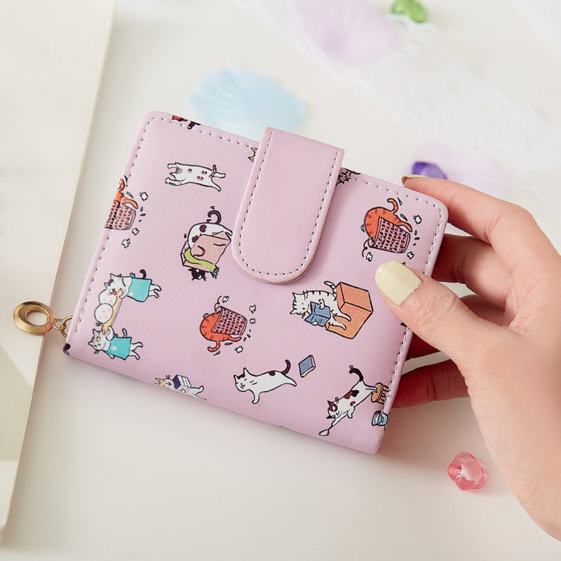 Folding Animal Coin Purse & Card Holder with Cute Cartoon Print