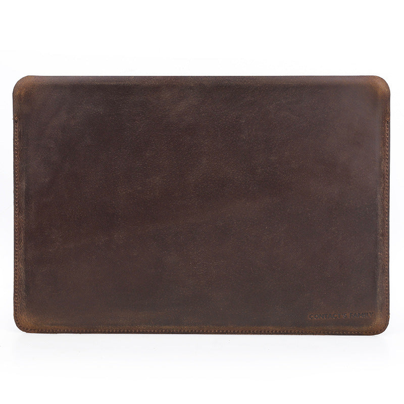 Vintage Brown Leather Laptop Sleeve for 13-Inch MacBook Pro/Air