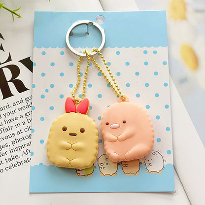 Cute Silicone Animal Keychains with Playful Cartoon Designs for Backpacks