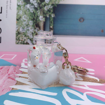 Creative Floating Quicksand Animal Keychain